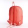 A backpack with a zipper, external pocket, pink color