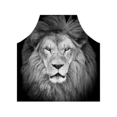 Apron kitchen with a “wise lion” photo print, adjustable, size OS-2