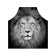 Apron kitchen with a “wise lion” photo print, adjustable, size OS