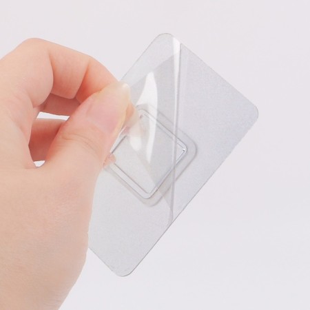 Organizer for storage, hinged, 1 section, with an adhesive base and hooks, 38.7 × 8.5 × 6.5 cm, translucent/white color-11