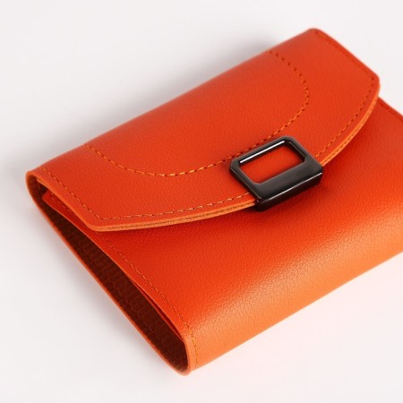 Women's wallet on the button, orange color-2