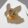 Icon "rabbit" with flowers, white-pink color in gold