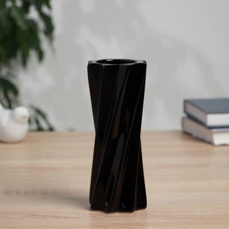 VAZA Ceramics Table "Thiago" Vitk, D-4.5cm, 16x7 cm, black