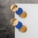 Azelia metal earrings curved circles, beige-blue in gold