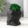 Concrete Kashpo "Prometheus" height 6.5 cm, width 5 cm black with moss (moss green. Stabil)