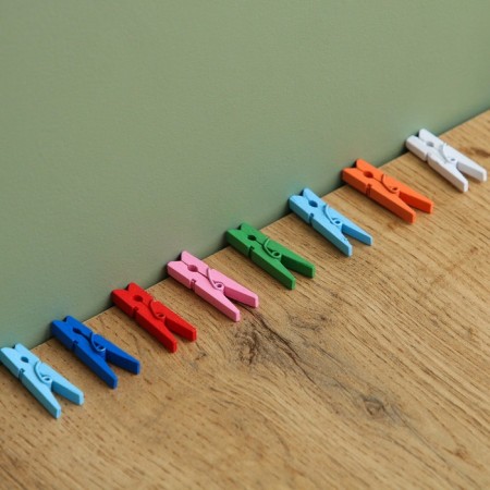 A set of clothespins for decor 50 pcs., Green - 2.5 cm-1