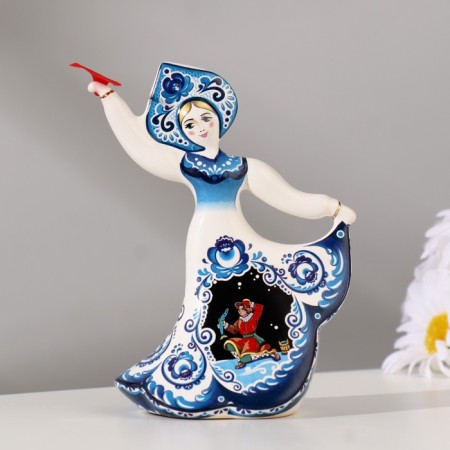 Coastal souvenir "Doll", Gzhel, 11.5 cm, ceramics-1