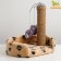 A bed with a clatter for kittens, 34 x 26 x 34 cm, jute, a mix of flowers