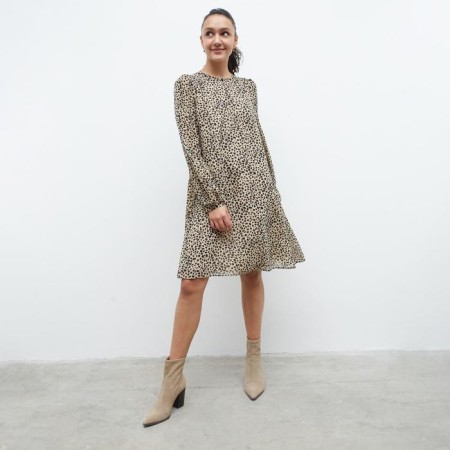 Dress Summer Women's Minaku: Green Trend Beige Color, Size 46