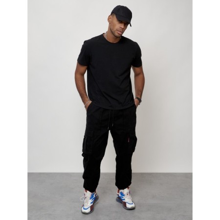 Cargo jeans male, size 44, black color-1