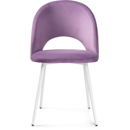 Chair on the metal frame Irre Metal/velor, white/pink 50x55x82 cm-2