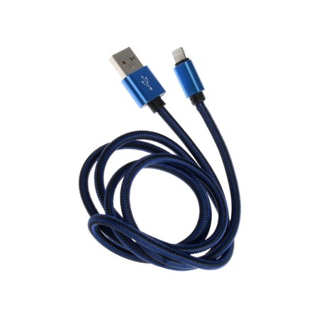 Lightning cable - usb, 2.1 a, nylon braid, 1 meter, blue-2