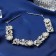 Hair accessory "Berta" (with invisible) flowers, leaves, 23.5 cm, silver-white