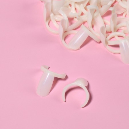 Palette for varnishes on a jar of "Nogoka", D - 2 cm, 50 pcs, shape soft square, ivory color-3