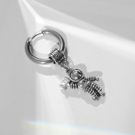 Piercing in the ear "Ring" astronaut, d = 13 mm, color silver