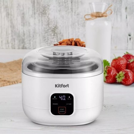 Yogurtnitsa Kitfort KT-6082, 15 W, 1000 ml, 1 capacity, timer, metal, white-1