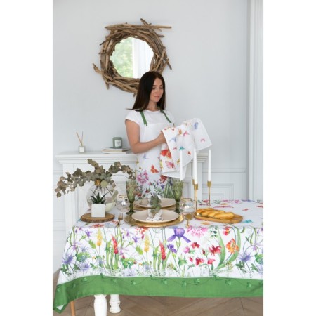 Apron "Ethel" meadow flowers 70x60 cm cm, 100% cotton, sarzha 190 g/m2-2
