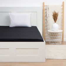 Sheet Ethel Jet Black, 220x240 cm, Maco-Satin, 114g/m2, 100% cotton
