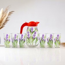 Set for Lavender juice art painting, 6 glasses 1250/200 ml