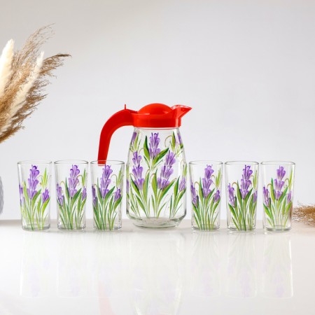 Set for Lavender juice art painting, 6 glasses 1250/200 ml