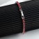 Bracelet with rhinestones "shining" thin thread, red color in silver, 18 cm