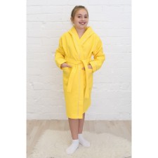 Baby waffle robe, height 164 cm, lemon color