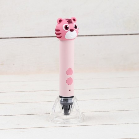 3D handle of tiger, work with PLA plastic, USB power cable, pink-1