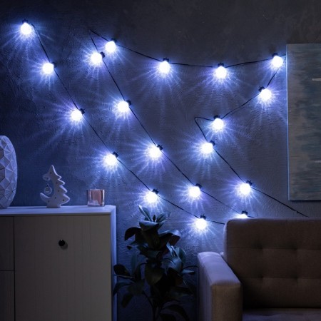 Smart garland “thread” 6 m with nozzles “bubbles”, IP20, dark thread, 20 LED, glow RGB, USB-5