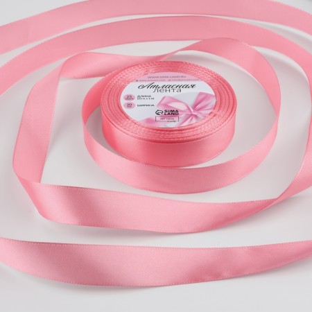 Satin tape, 20 mm × 23 ± 1 m, salmon color No. 263