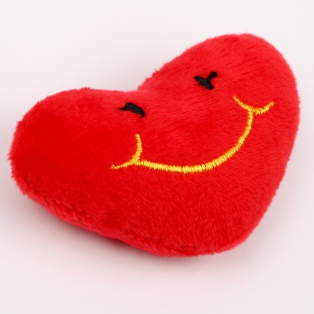 Smile soft magnet in the form of a heart, 6 cm, red color-3