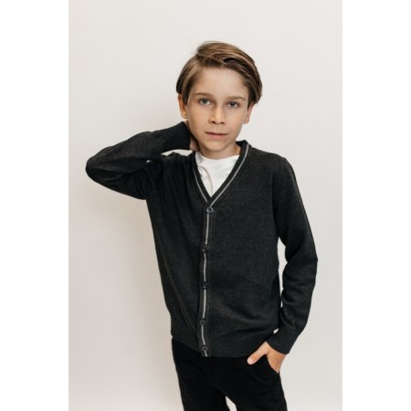 Jumper for boys, height 110-116 cm, dark gray color
