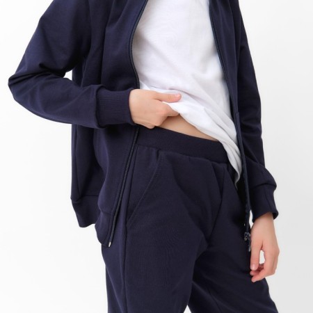 Children's costume (sweatshirt, trousers) minku dark blue color, height 128 cm-16