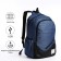 A backpack with a zipper, with USB, 4 outer pockets, bag, pencil case, blue color