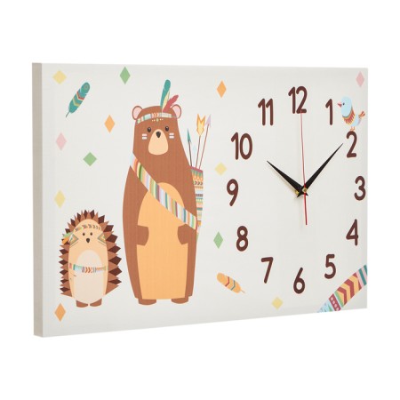 Carty clock wall "Bear and Hedgehog", smooth move, 35 x 60 cm-2