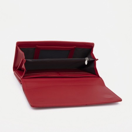 Women's wallet on magnets, red color-3