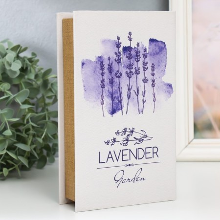 Safe Brush Tree leatherette "Garden with Lavender" 21x13x5 cm-1