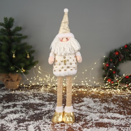 Soft toy "Santa Claus Flower" (59x21 cm extended legs) 40x21 cm, golden-white-4