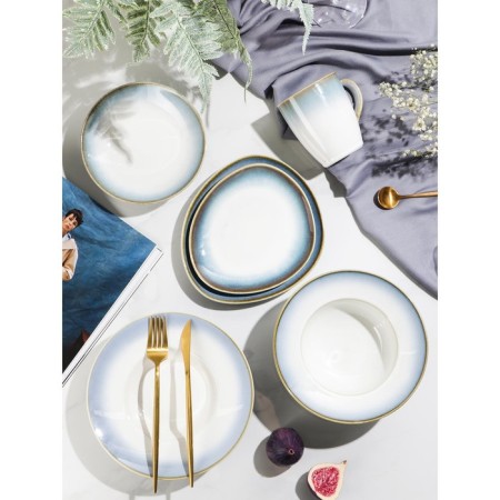 Porcelain plate for Magistro paste "Paveti", 430 ml, d = 21 cm, blue color-6