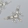 Connector for creativity Metal 5 ears "Three hearts with patterns" silver G923B277 4.5x6.5 cm