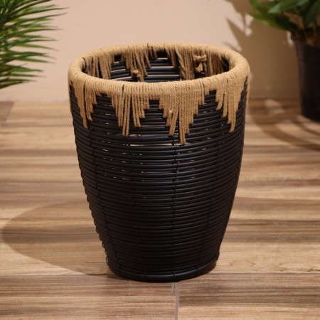 A set of wicker pots, 3 pcs, height 40x40x48.5 cm-6