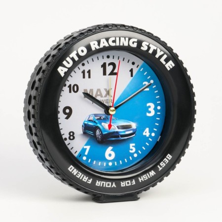 Clock - alarm clock "Racing" children's, discrete move, D -10 cm, 14 x 14 cm, aa-1