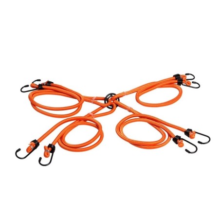 Elastic band for luggage fastening "Spider", 120 cm, d8 mm, metal hooks, set 4 pcs-1