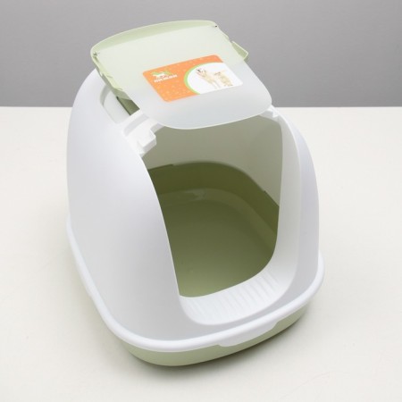 Toilet closed with a scoop, 47 x 40 x 39 cm, white-green-5