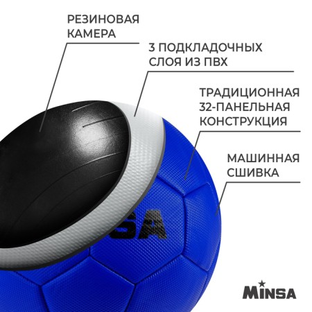 Ball football minsa, PVC, machine stitching, 32 panels, p. 5-2