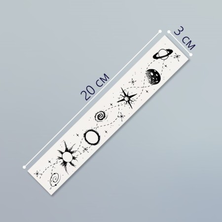 Tattoo on the body Black "Bracelet. Cosmos" 20x3 cm-1