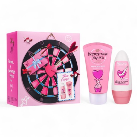 Women's gift set "right in the heart": deodorant, 50 ml + hand cream, 45 ml