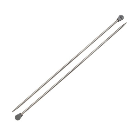 The knitting needles are straight, metal, 35 cm/5.0 mm-1