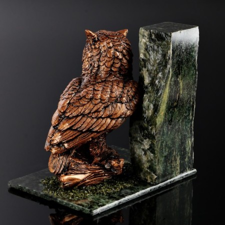 Souvenir "Eagle owl", 10x15x10 cm, coil, gypsum-2
