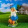 Garden figure "Dwarf with a puppy" 22x38cm