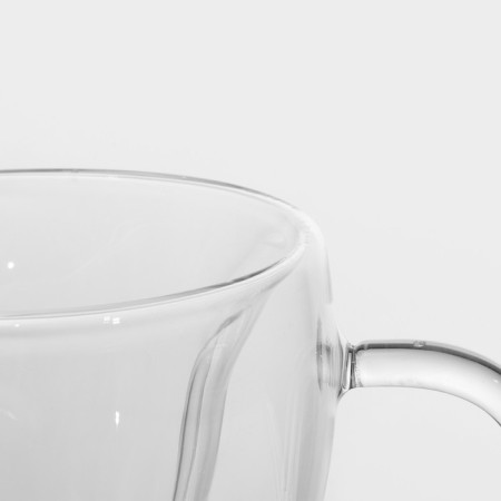 Glass mug with double walls Magistro "Heart", 250 ml-4